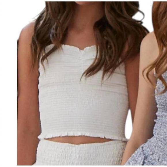 NEW THEME tween's georgia satin smocked top in white - Picture 1 of 1